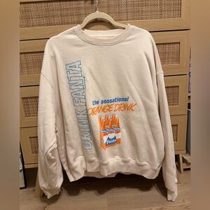 Cream Fanta Graphic oversized crewneck